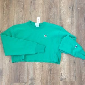 Green Champion Cropped Crewneck